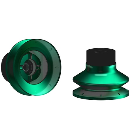 Fipa Bellows vacuum cup diam. 37 mm, Monoflex  green 50 Degrees, fitting G1/8-female 22.037.257.22